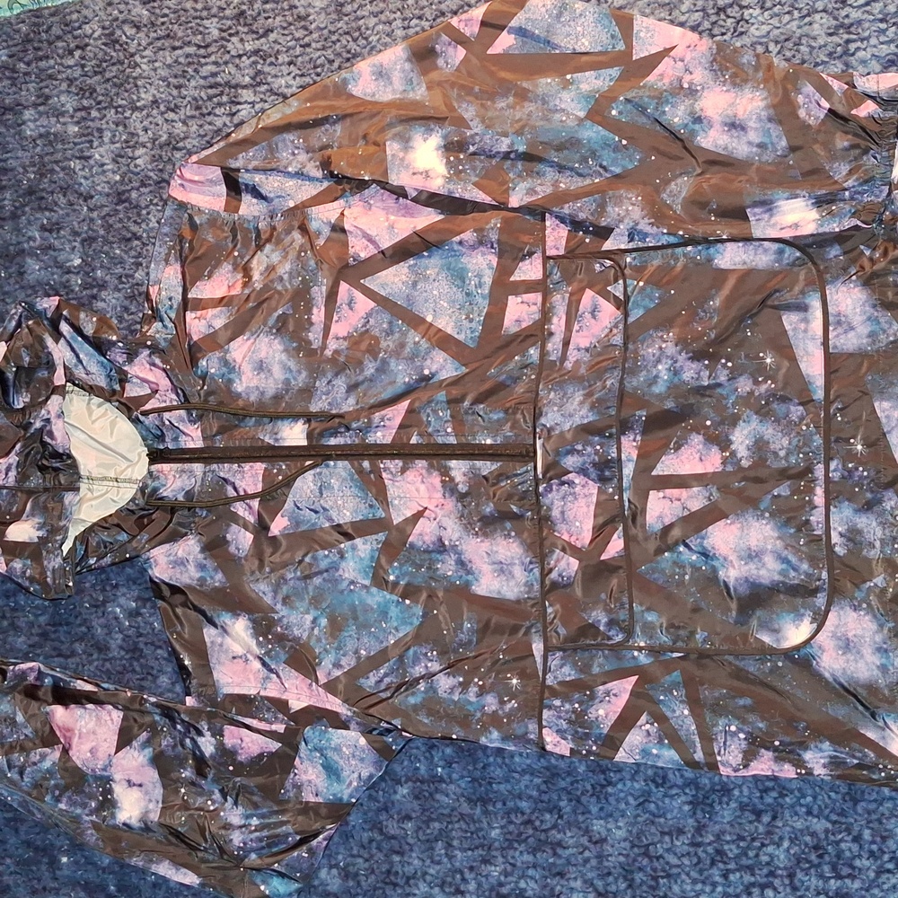 ๐ Wind breaker with night sky galaxy pattern. Like new. Mens size small. - Picture 7 of 14